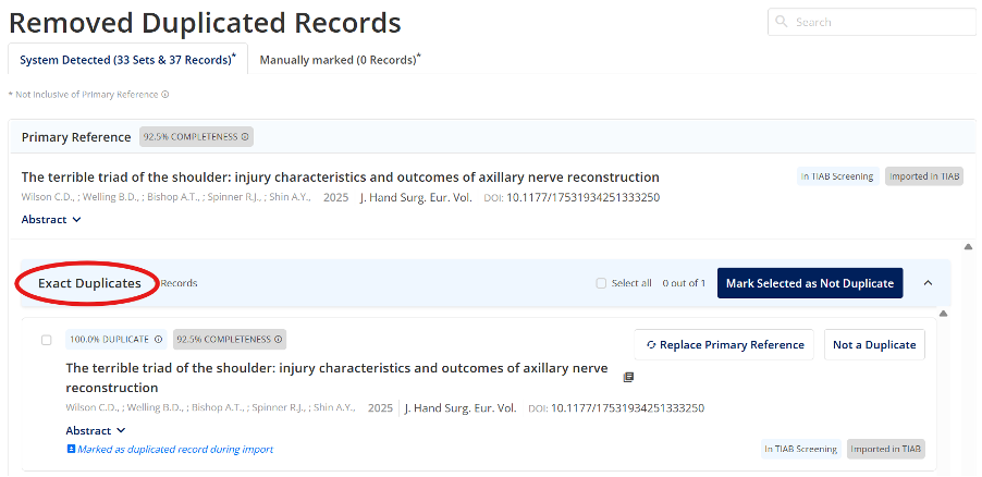 removed duplicate records